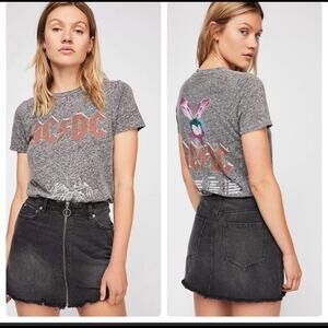 Free People ( We The Free) Zip It Up Mini Skirt Denim Black Size 26